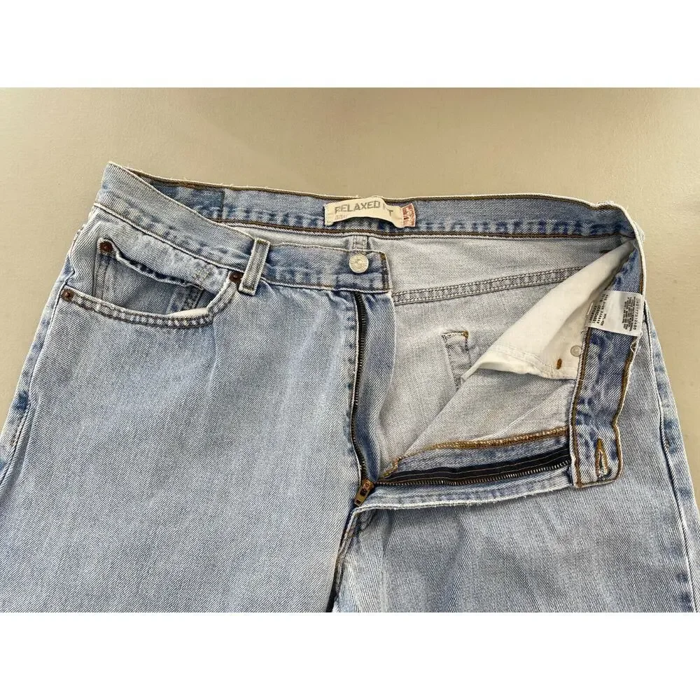 Levis‎ 550 Relaxed Fit Jeans Mens 36x32 Fits Like 34x31 Light Wash Vintage Worn